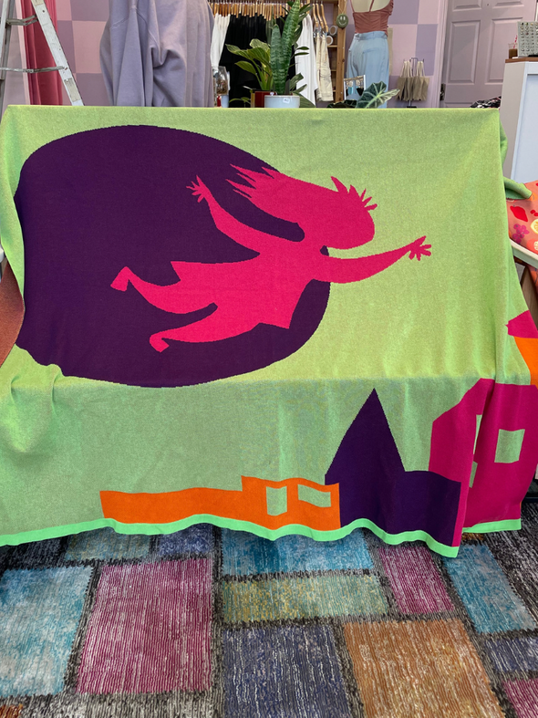 Flying Girl Knit Throw