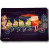 Santa on a Bike Sherpa-Lined Throw